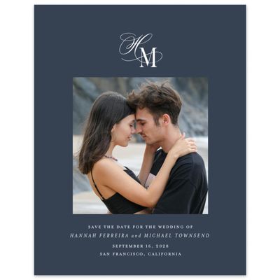 Blue Modern Wedding Digital Save the Date - Jalen Portrait