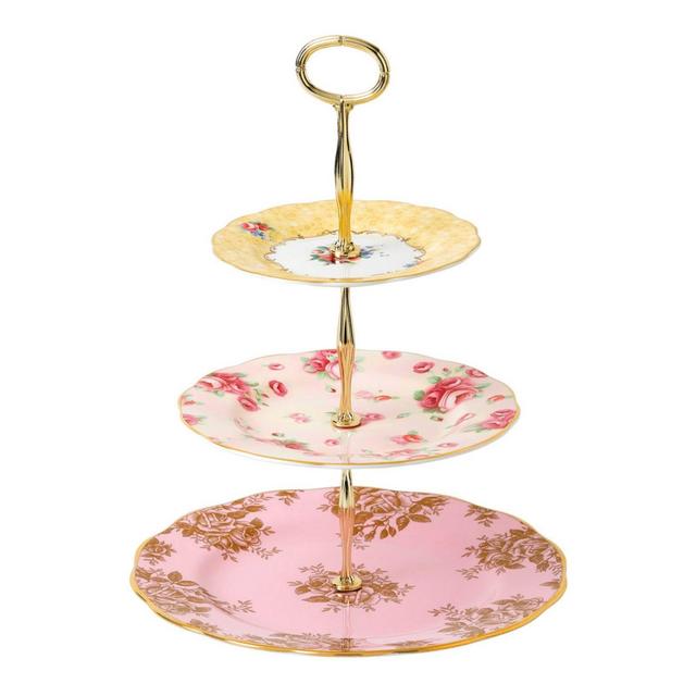Royal Albert 100 Years 1960/1980/1990 3-Tier Cake Stand