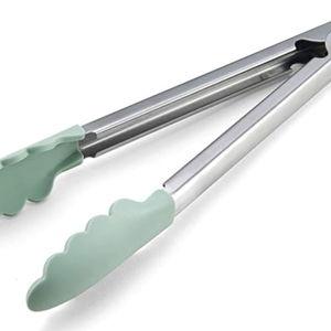 KitchenAid Gourmet Silicone-Tipped Stainless Steel Tongs, 12 Inch, Pistachio
