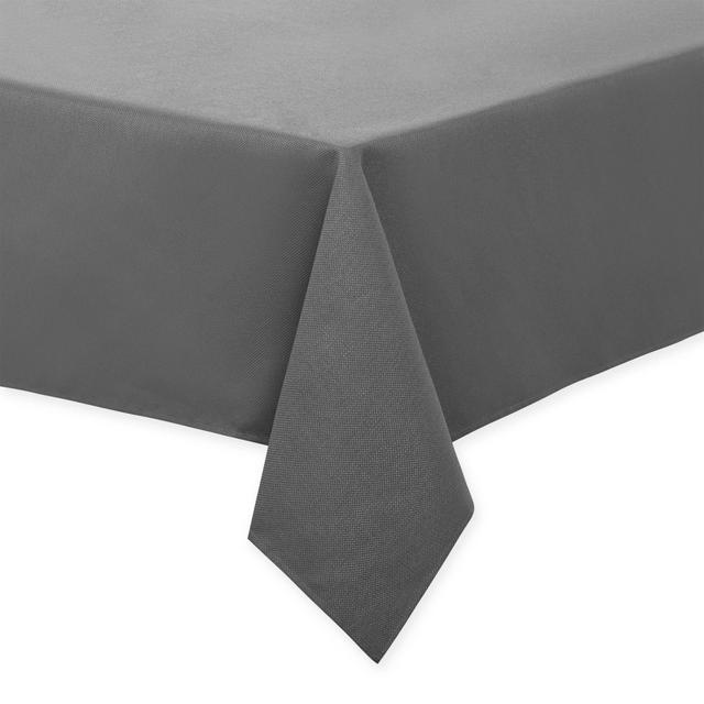 Keeco 60-Inch x 84-Inch Oblong Basket Weave Tablecloth in Silver