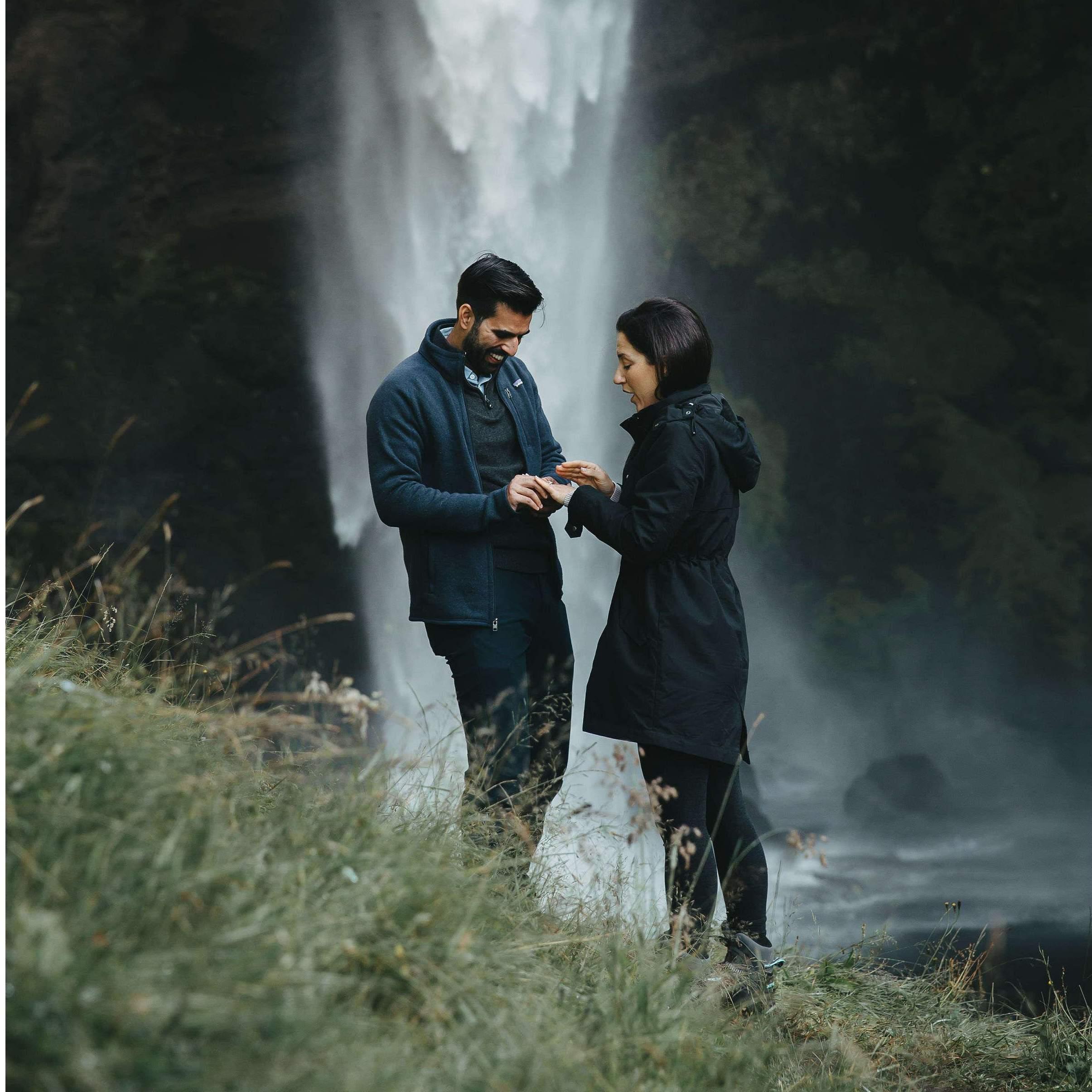Hannah's first look at THE ring.