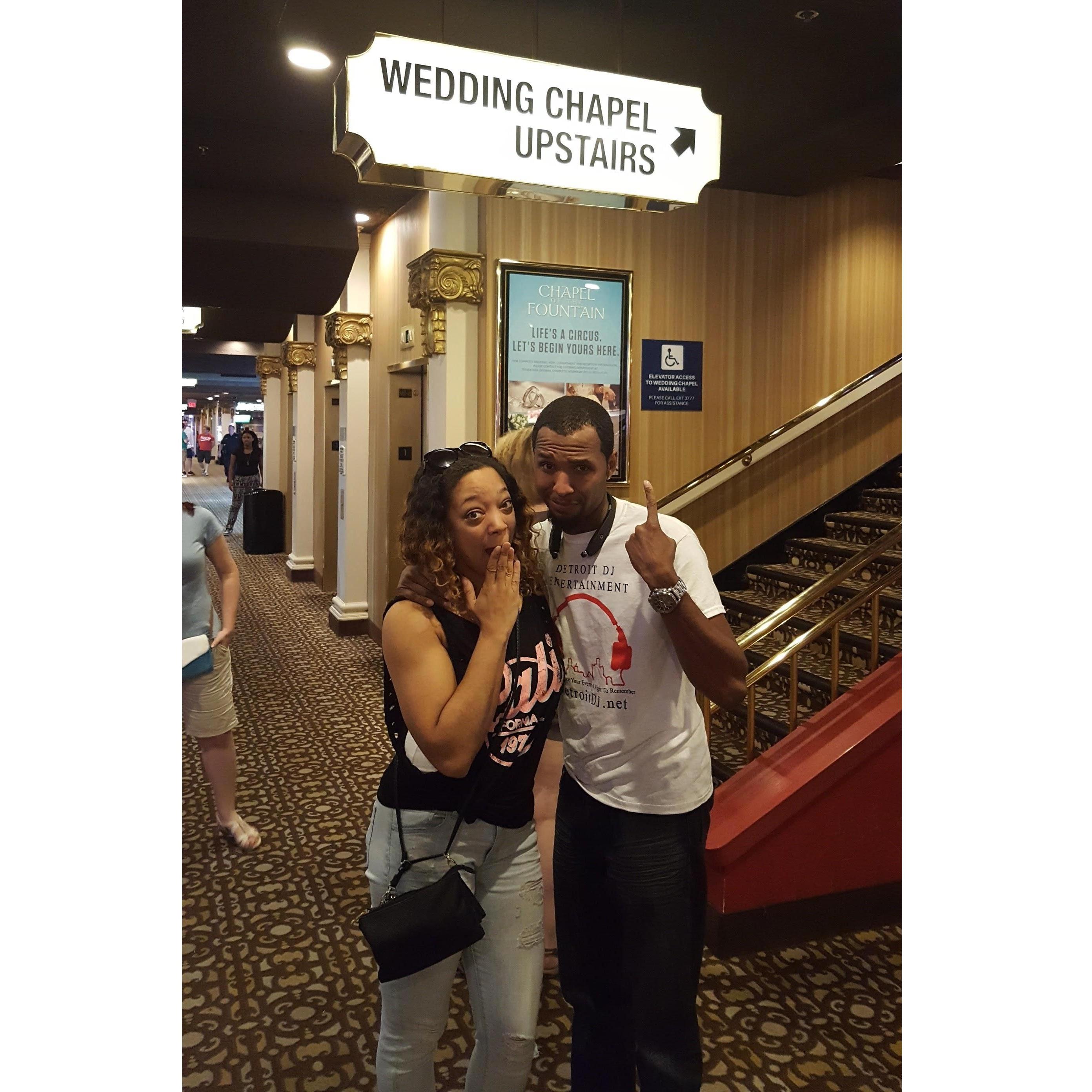 Acting silly in Las Vegas 2016
