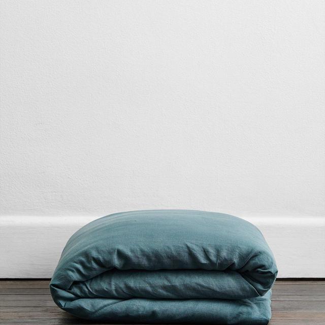 Petrol 100% French Flax Linen Duvet Cover