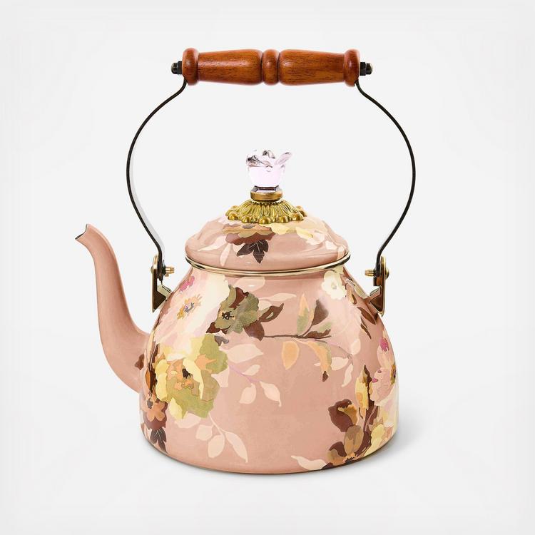 MacKenzie-Childs, Wild Rose Mauve Tea Kettle | Zola