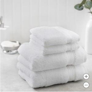 Costco, Charisma 100% Hygrocotton Towel Sets (2 hand towels, 2 washcloths) - WHITE