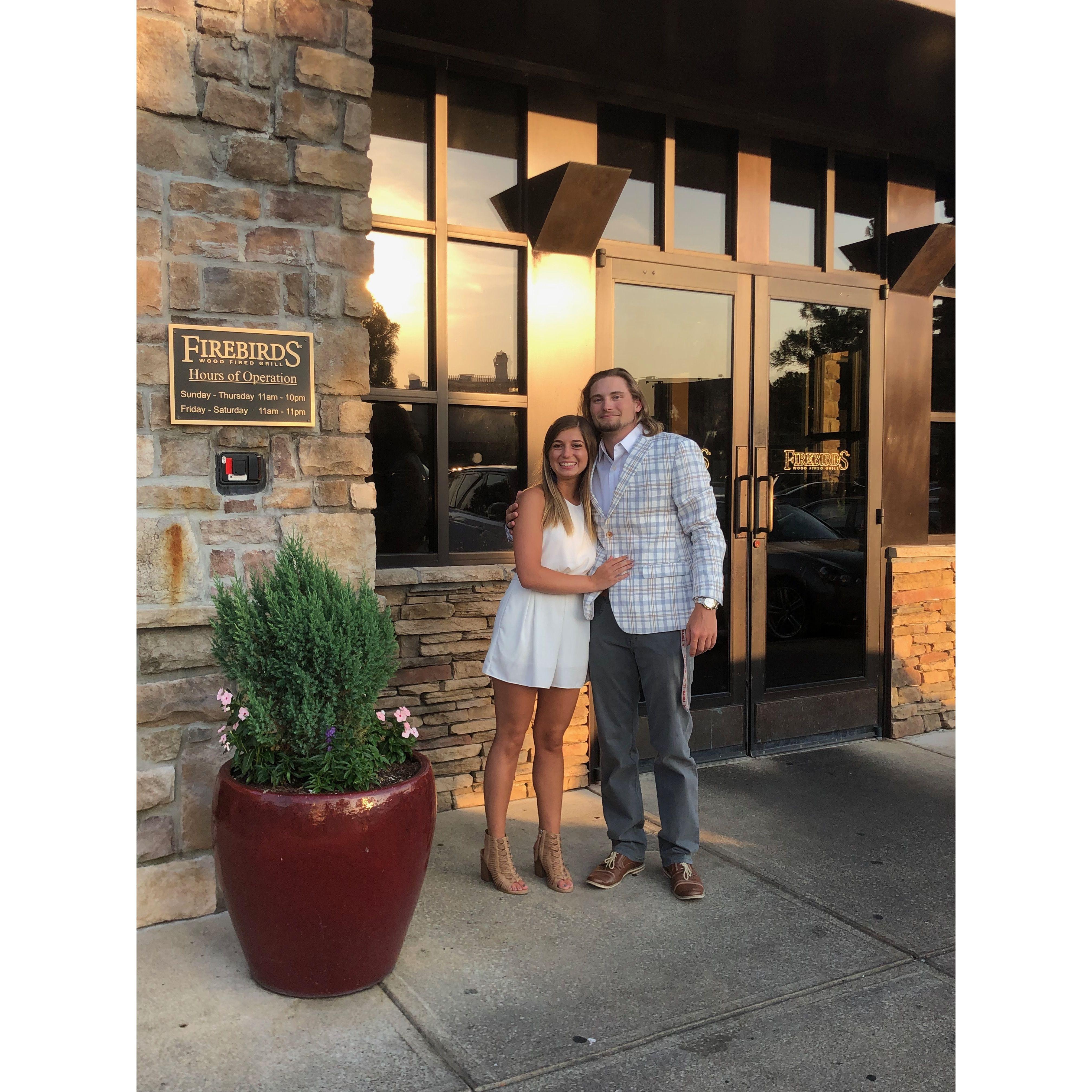 First birthday dinner together celebrating Seth!