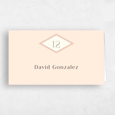Buttercream, Orange Wedding Place Card - Diamant