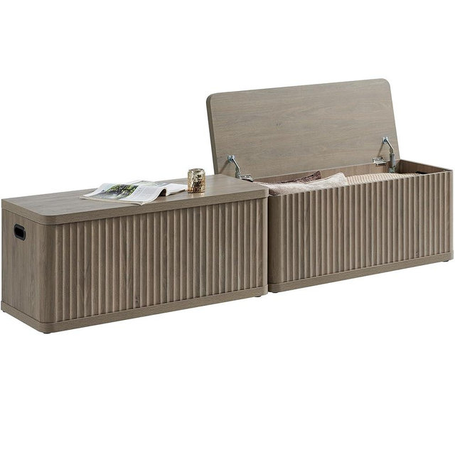 SICOTAS Storage Bench 80.4" Wide Shoe Bench with Lift Top Large Wooden Storage Chest Trunk Modern Blanket Chest with 4 Safety Hinges & Seating for Bedroom Entryway Living Room Hallway