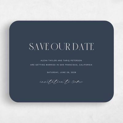 Blue Rounded Wedding Save the Date - Roberts Landscape