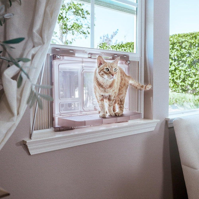 VistaGato Window Mounted Cat Perch & Catio - Outdoor Scents, Sights & Sounds They Crave - Relieves Anxiety with Lounging & Sunbathing for Max Enrichment and Joy-Easy Indoor Waist Level Clean-USA Made
