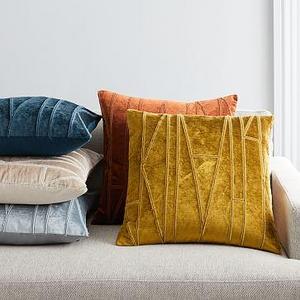Velvet Applique Pillow Covers - Regal Blue