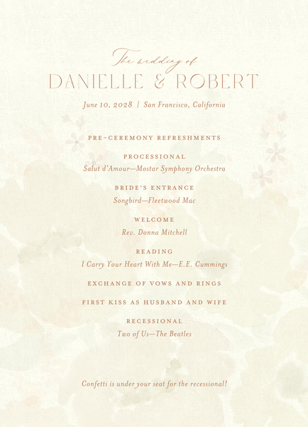 Elidure | Cream | Zola Wedding Programs