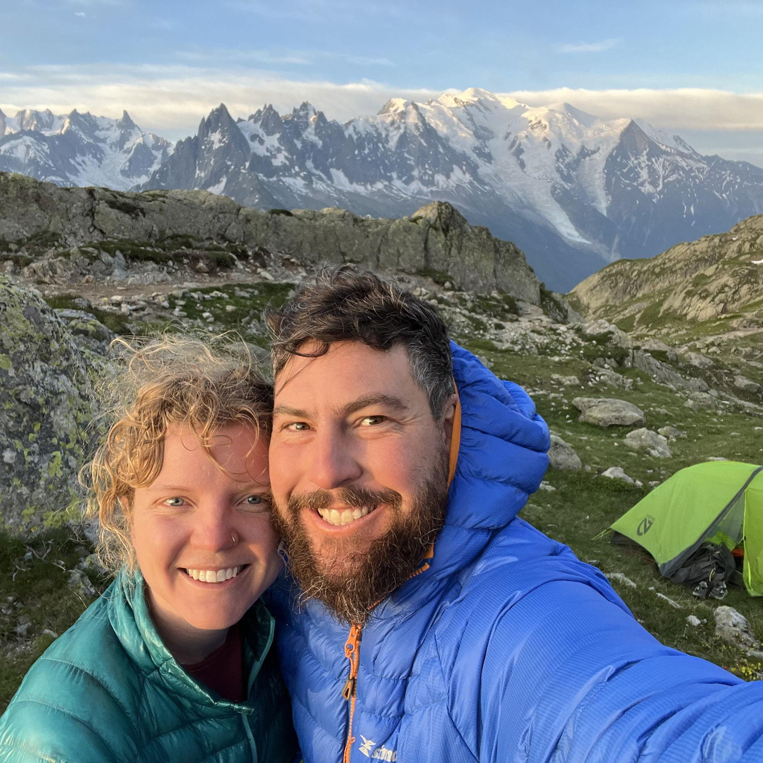 Sunrise in France after a long night moving camp in the dark to avoid a big Ibex.