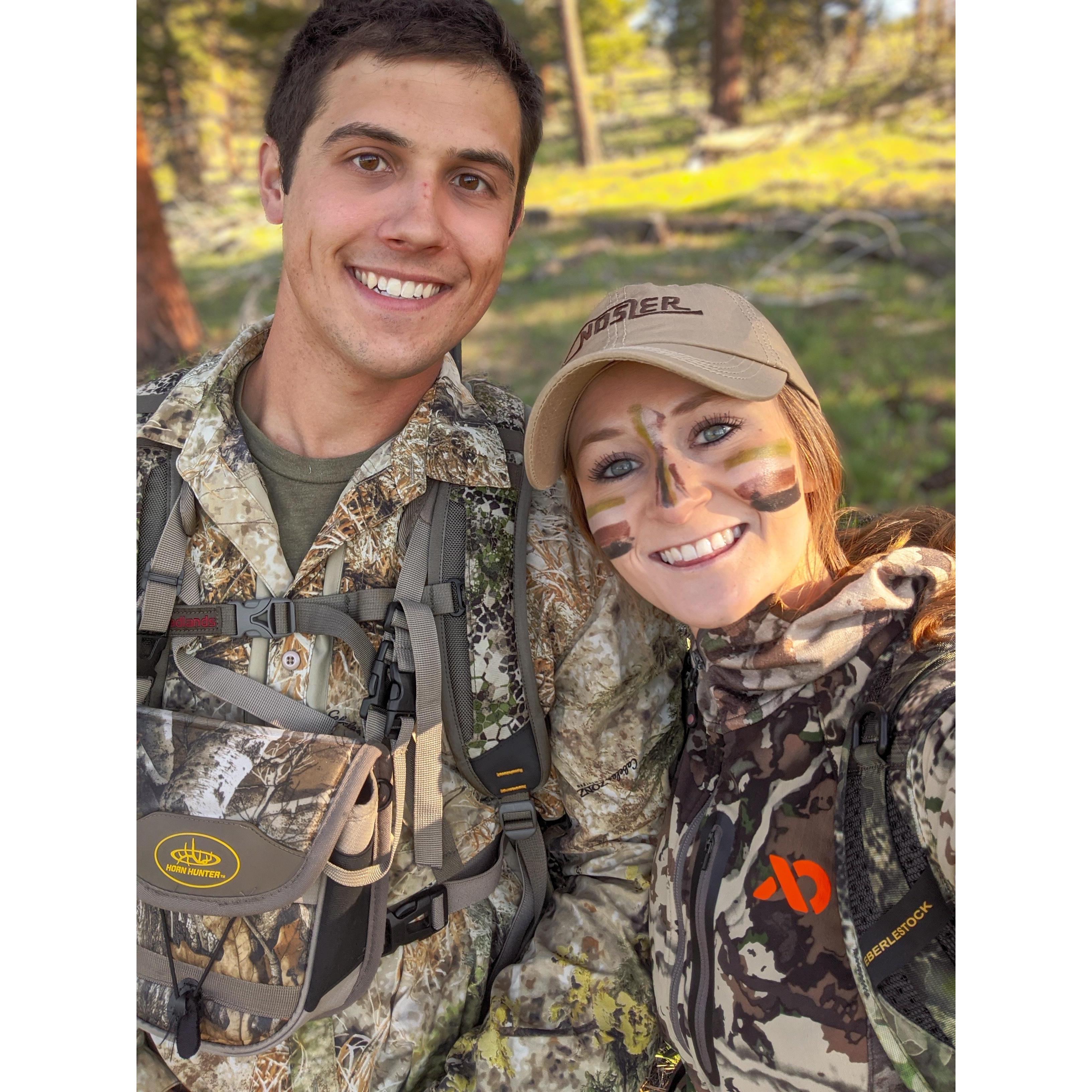 One of our many hunting adventures. Our favorite time spent together is out in the woods enjoying the wildlife and exploring new areas. We are always eager to get outside whenever we can!