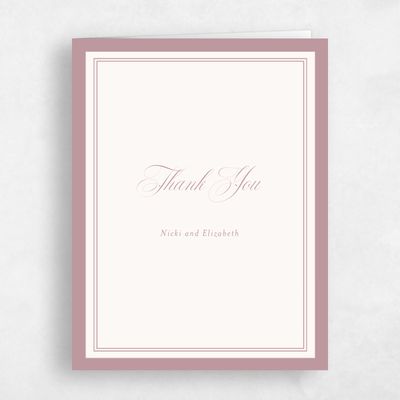 Dusty Rose, Pink Wedding Thank You - Topaz Portrait