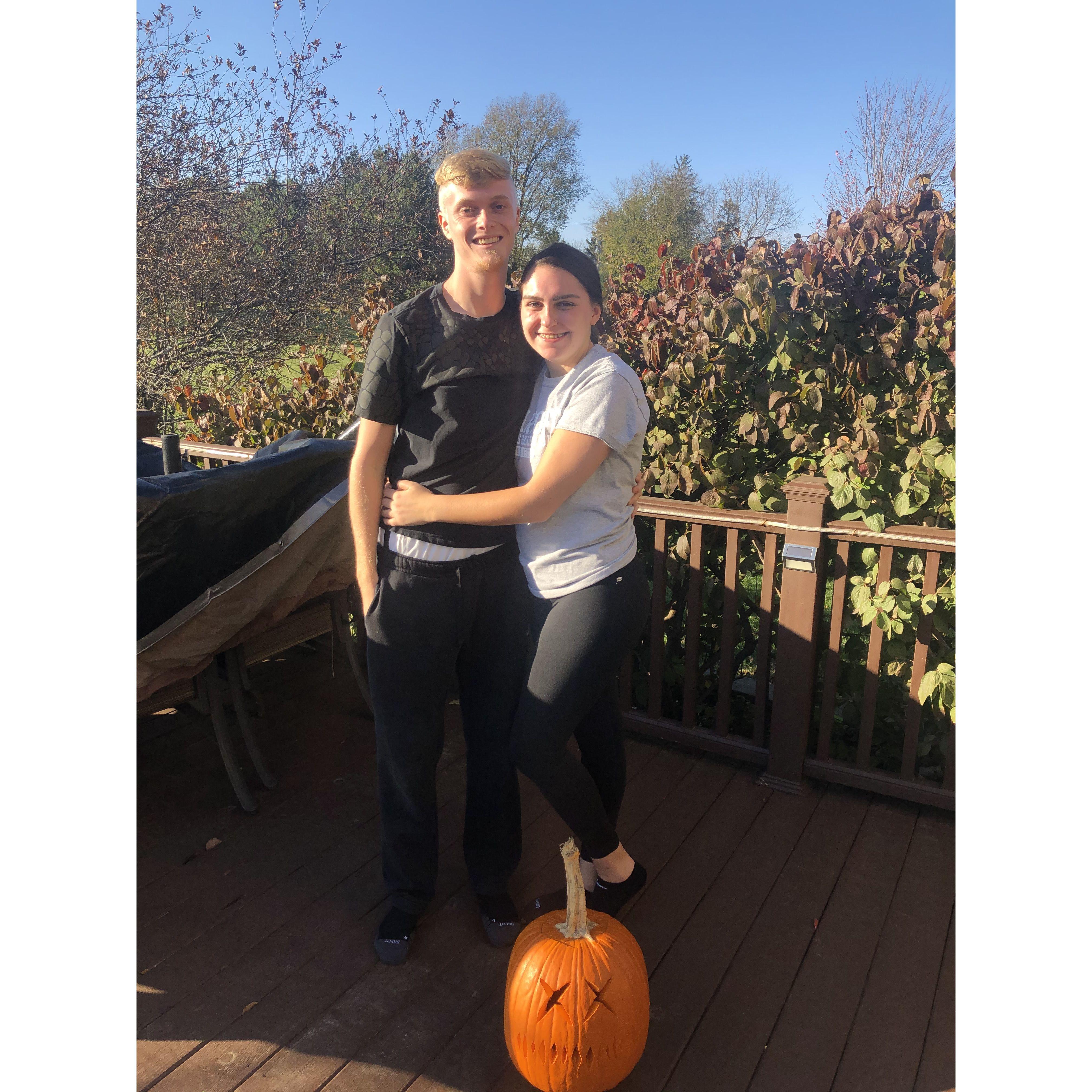 We won the pumpkin carving contest!