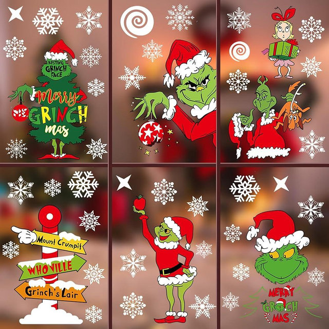 Christmas Window Clings Decorations for Glass Windows Winter Stickers Snowflakes Christmas Decorations Christmas Window Stickers for Holiday Window Clings Winter Decorations 10 Sheet