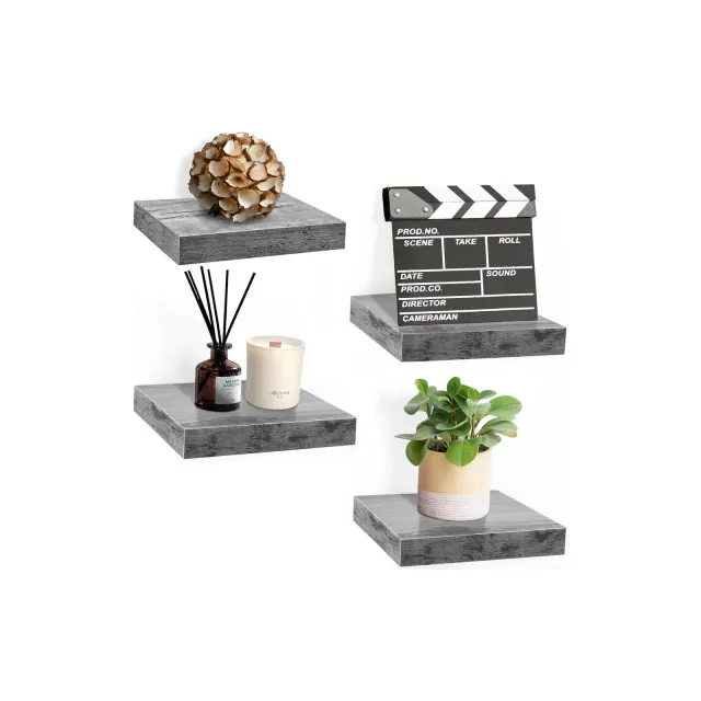 Sorbus 9 Inch 4 Pack Wall Mounted Floating Square Shelves - for Bedroom, Kitchen, Living Room, Bathroom