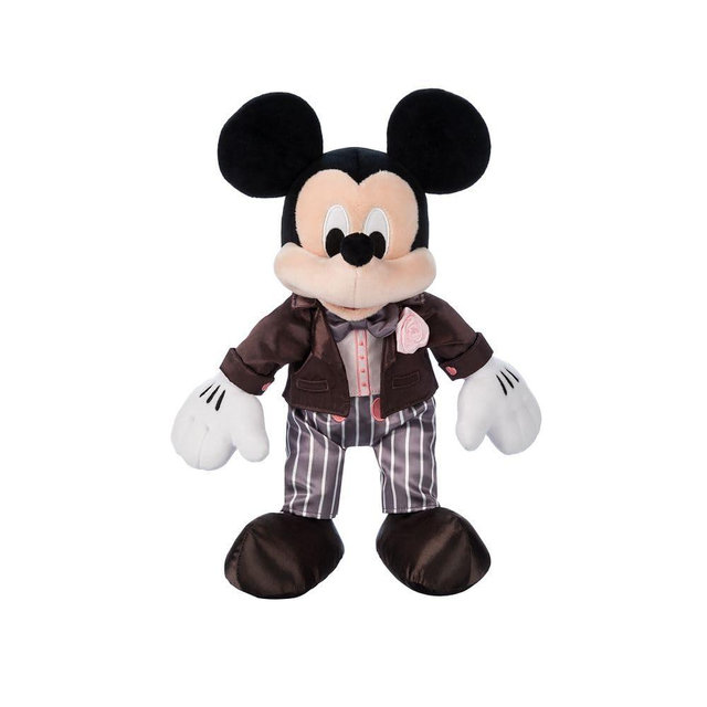 DISNEY STORE Official Mickey Mouse Wedding Plush - Groom Stuffed Animal, Chocolate Tuxedo Jacket, Embroidered Features, Soft Foam Ears, Romantic Gift for Weddings, Includes to/from Gift Tag
