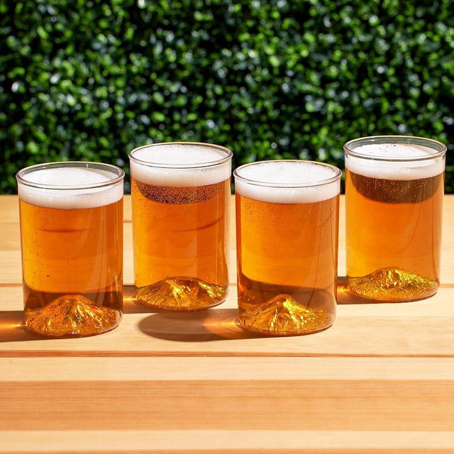 North Drinkware - The Pacific Northwest Outdoor Cup Set - 4 Unbreakable Plastic Cups Featuring Accurate 3D Data of Mt. Rainier, St. Helens, Hood and Bachelor