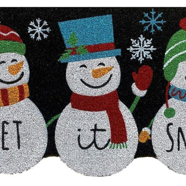 Briarwood Lane Winter Coir Doormat 30x18 Snowman Trio for Winter Coir Doormat