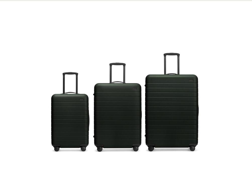 Away Luggage - Set of Two - The Bigger Carry-On and The Medium - Ejectable Battery - GREEN