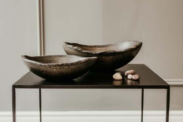 CLEMENTINE'S Ebonized Oval Bowl - Black
