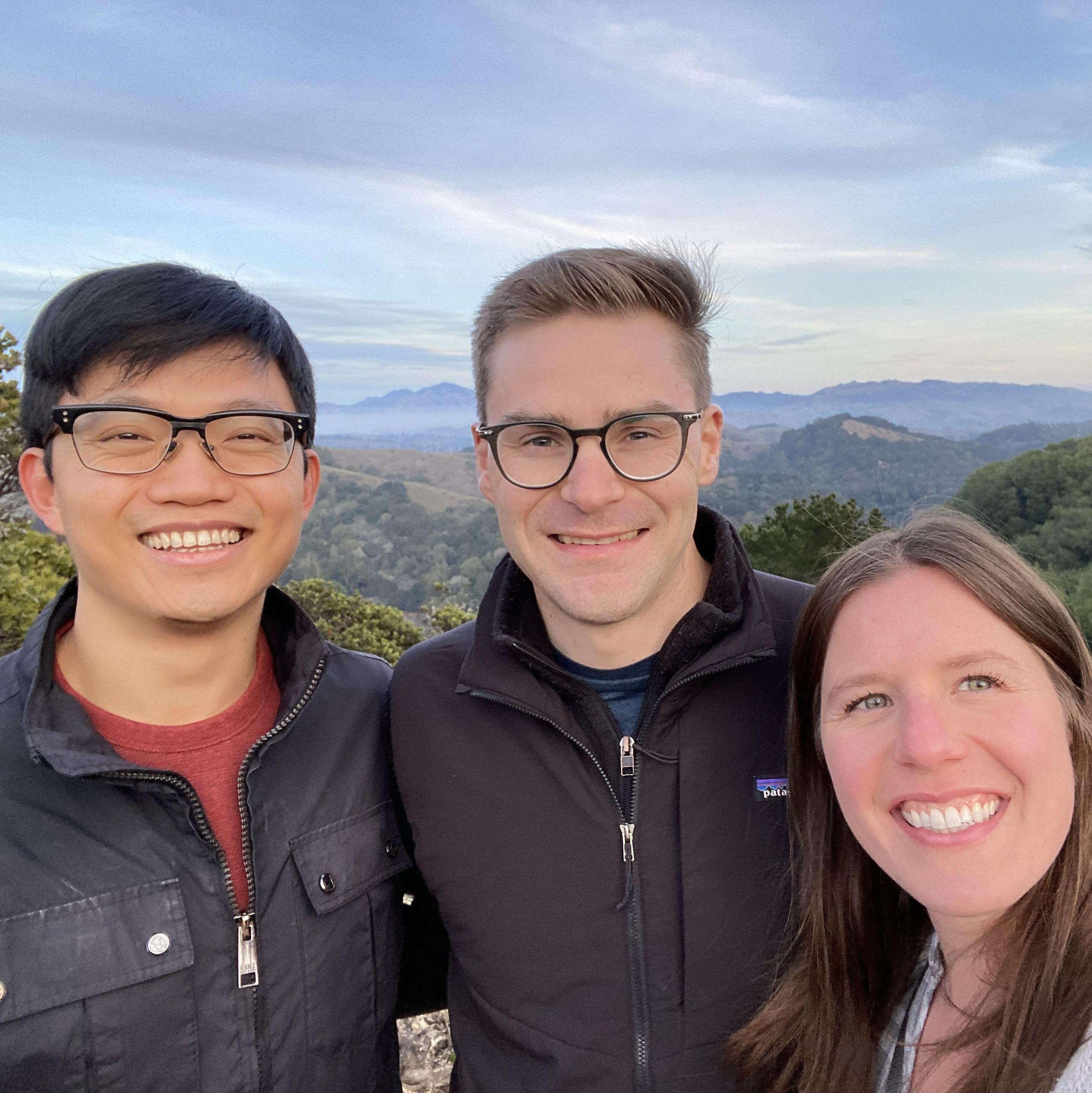 Visitin' Oakland, hiking with David, Jordan's friend from med school.