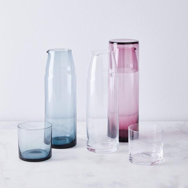 Hand Blown Japanese Bedside Carafe & Tumbler Set - Clear