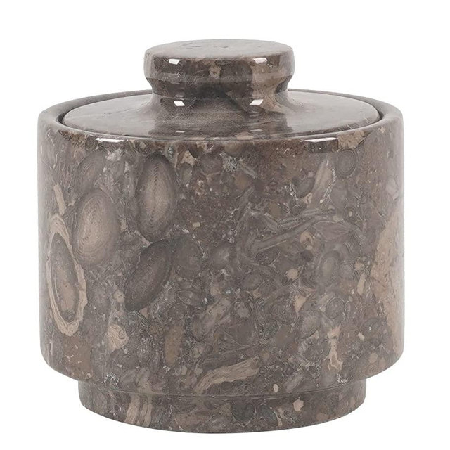 Marblous Krafts stylish marble sugar dispenser 3.5 oz salt cellar, salt container and marble décor 3" X 3" Kitchen décor and Salt Pepper Bowls salt dispenser (Oceanic)