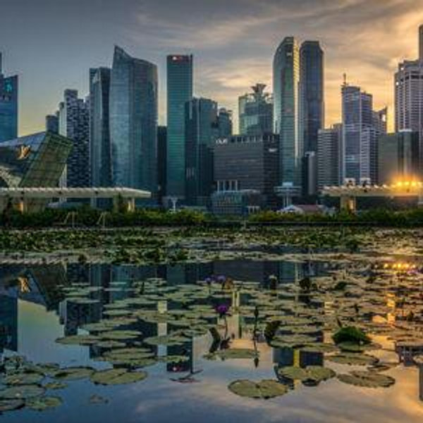 Skyline and Sunset in Singapore