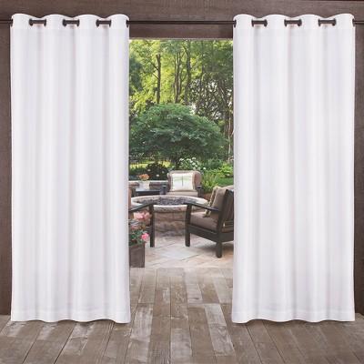 Biscayne Indoor/Outdoor Two Tone Textured Room Darkening Window Curtain Panel