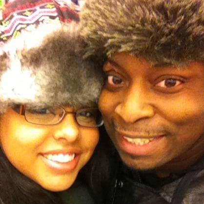 Us with our winter fur hats. We look like two eskimos hahaha.