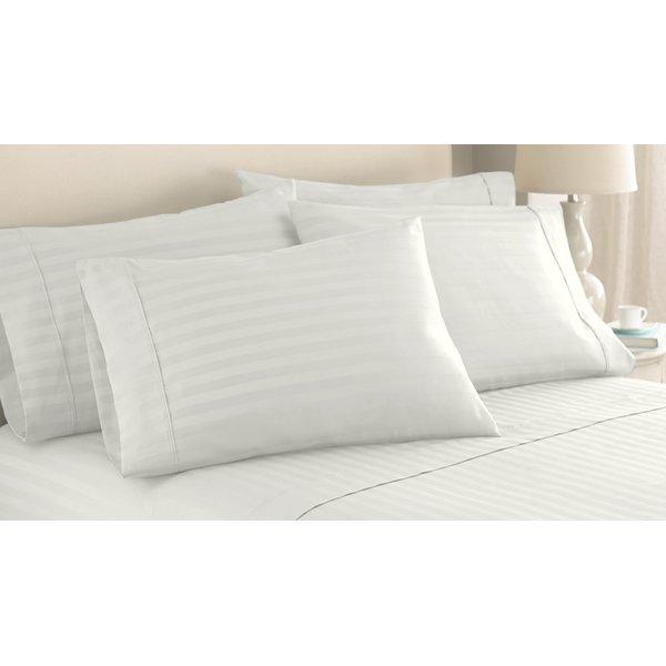Stripe 1000 Thread Count Cotton Sheet Set, Sz: Queen, Color: Ivory