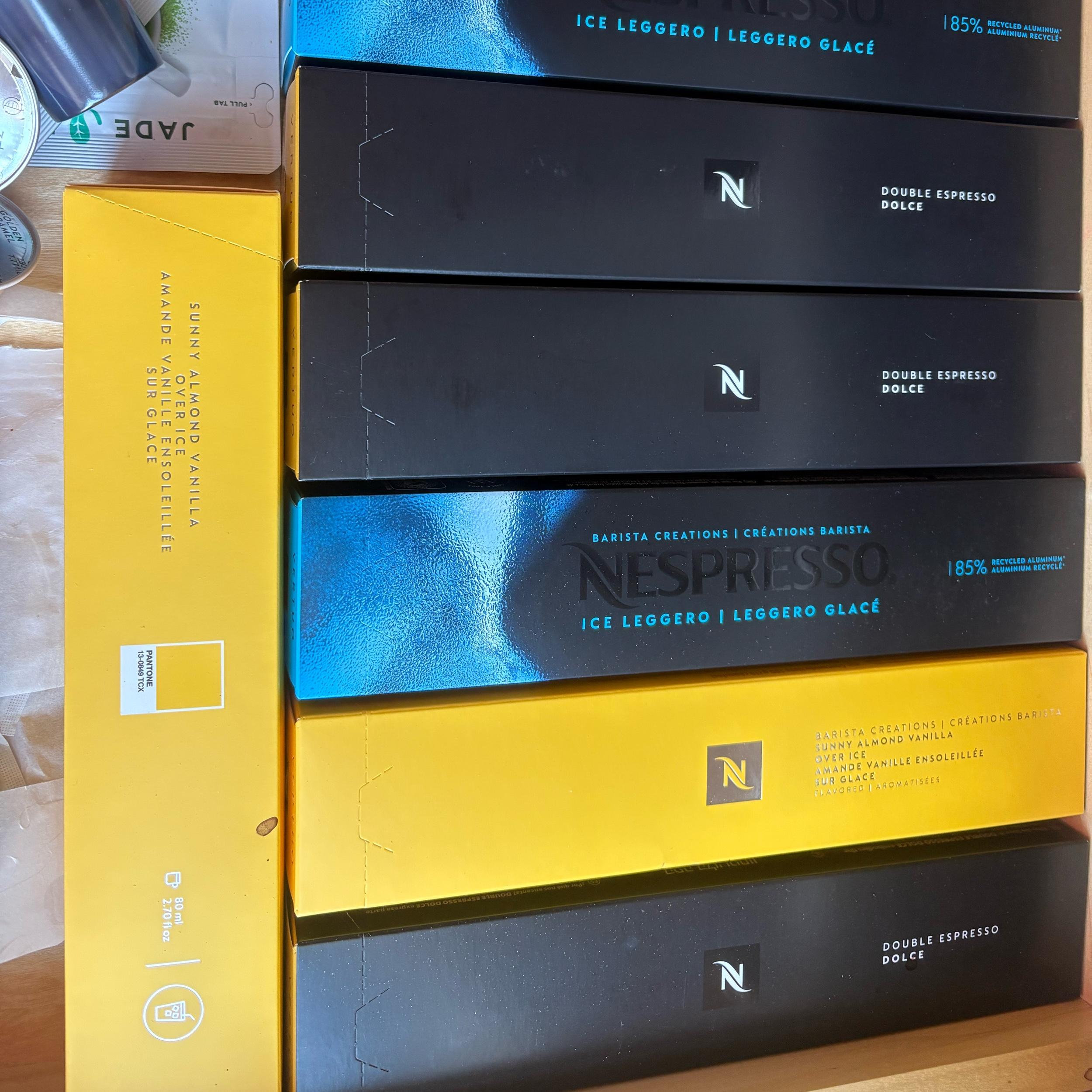Nespresso Vertuo Pods (We love double espresso and the coffee pods!)
