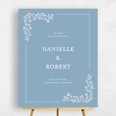 Blue Wedding Sign - Kalispell Portrait