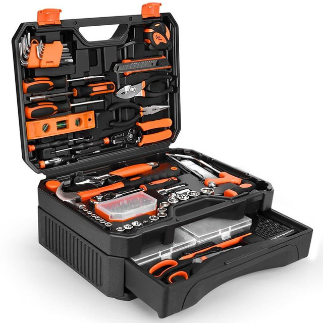 328-Piece Tool Set - Tool Kit Toolbox Storage Case with Drawer, General Household Hand Tool Kit Perfect for Home & DIY Repairs