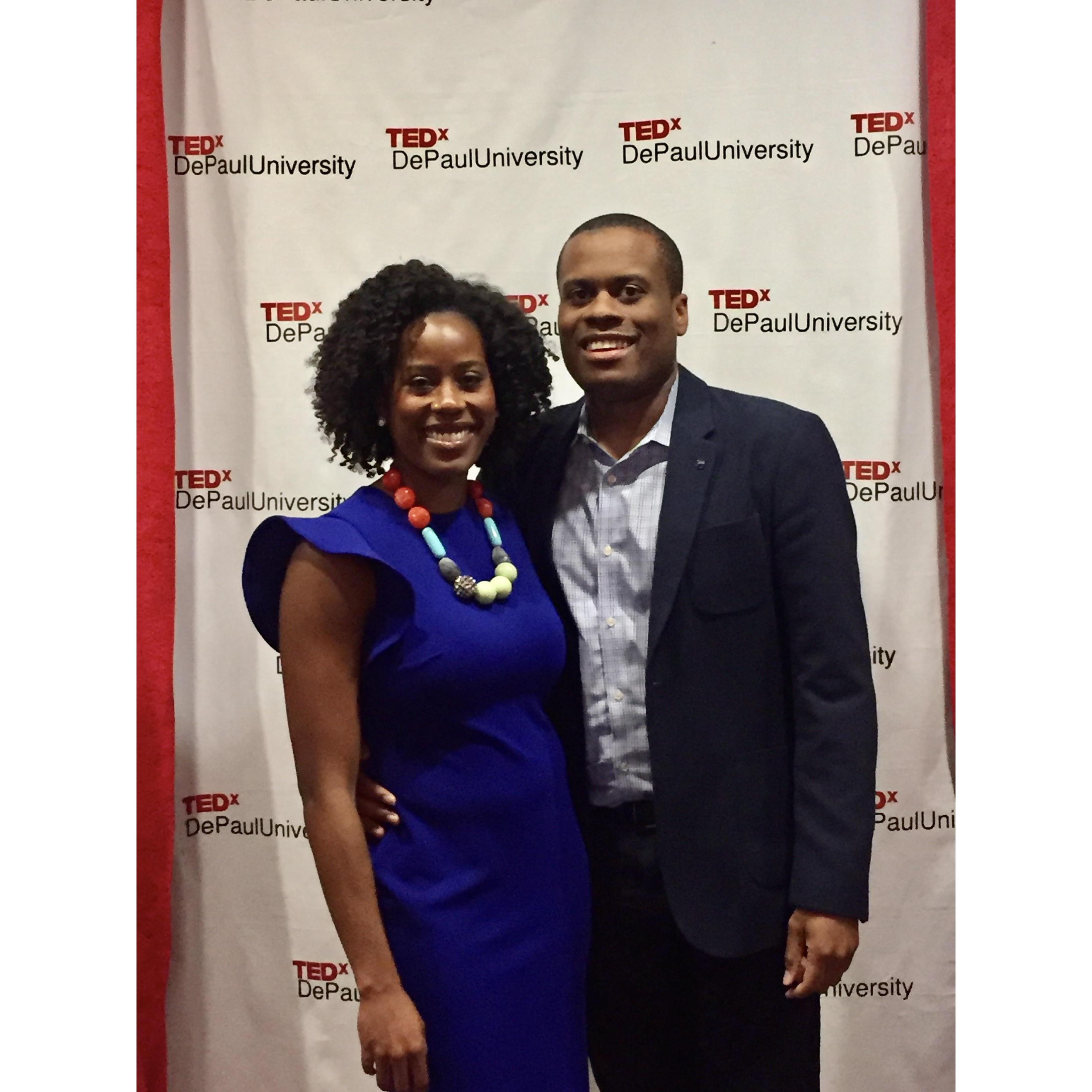 Jason has been supporting Adia since the very beginning. He took the day off to be there for her TEDx talk a month and a half after our first date!