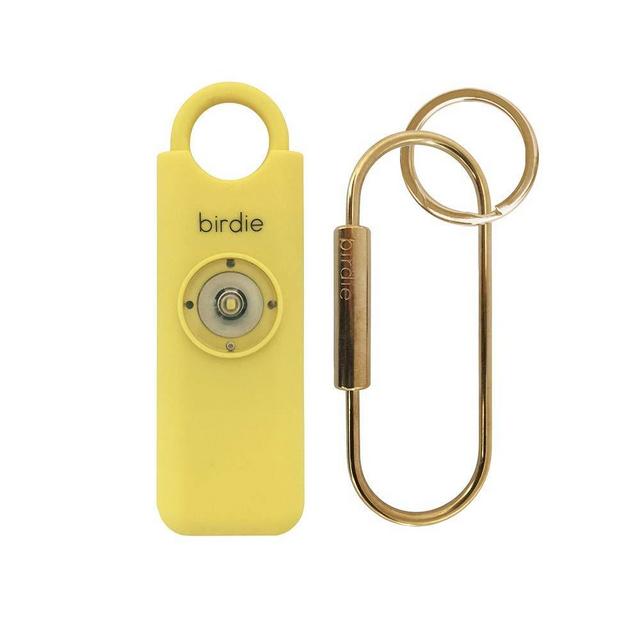 She’s Birdie––The Original Personal Safety Alarm for Women by Women––130dB Siren, Flashing Strobe Light, Solid Brass Key Chain and Key Ring in 5 Pop Colors. (Lemon)