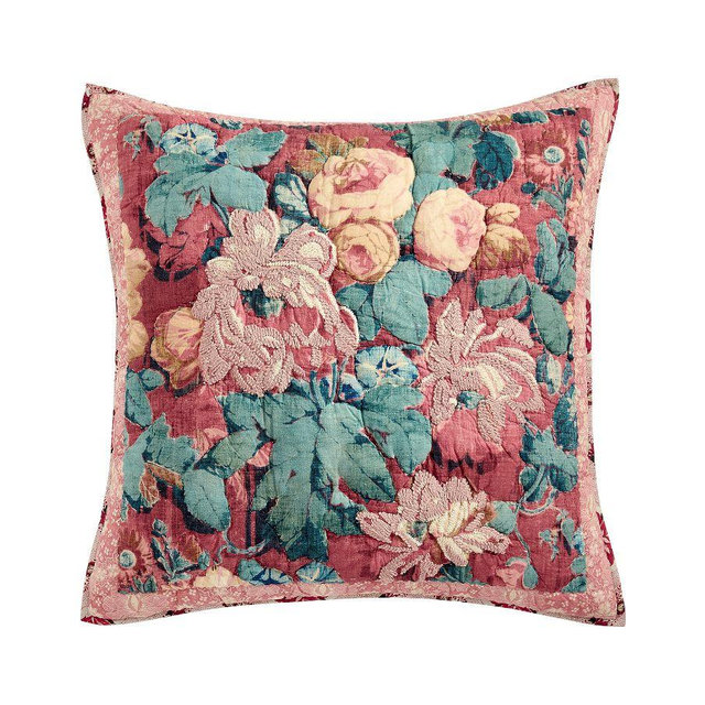 Abby Floral Reversible Quilted Sham, Warm Multi, Euro