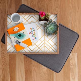 Golden Geo Rectangular Tray