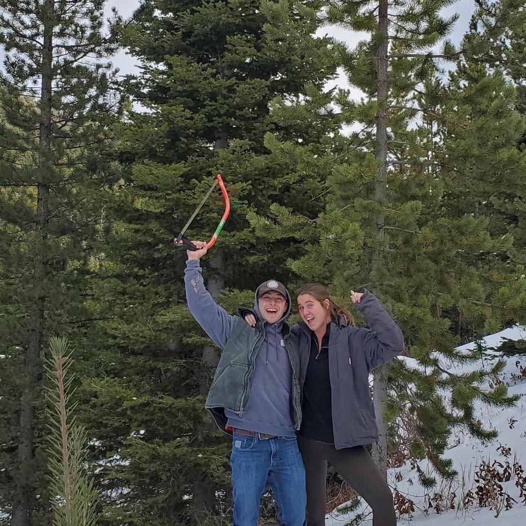 Our first Christmas tree, it was so big we couldn't even get it in the picture!