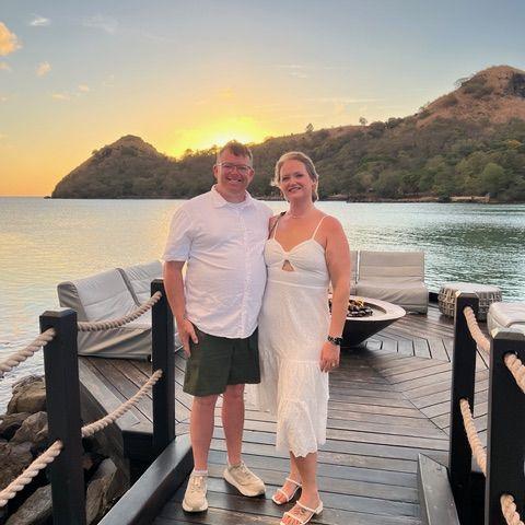 Our photos could never capture the true beauty of these sunsets. This was right before dinner where we had the BEST crabcakes we've both EVER had. We want to go back just for the crab cakes.