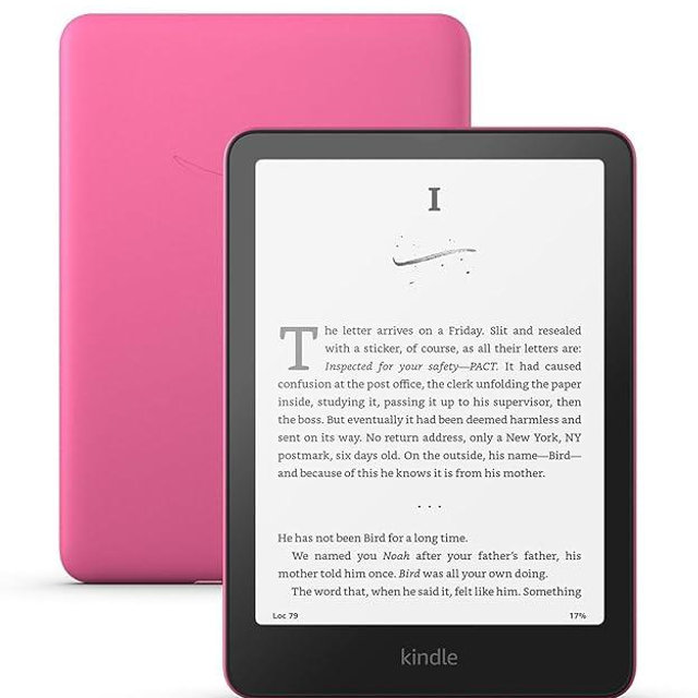 Amazon Kindle Paperwhite 16GB (newest model) – 20% faster, with new 7" glare-free display and weeks of battery life – Without lockscreen ads – Raspberry + 3 Months Free Kindle Unlimited (with auto-renewal)