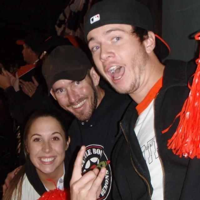 First game of the 2010 World Series. Just a week after Cory and I started dating. Probably our first picture as a couple. Of course we have Hawk with us.