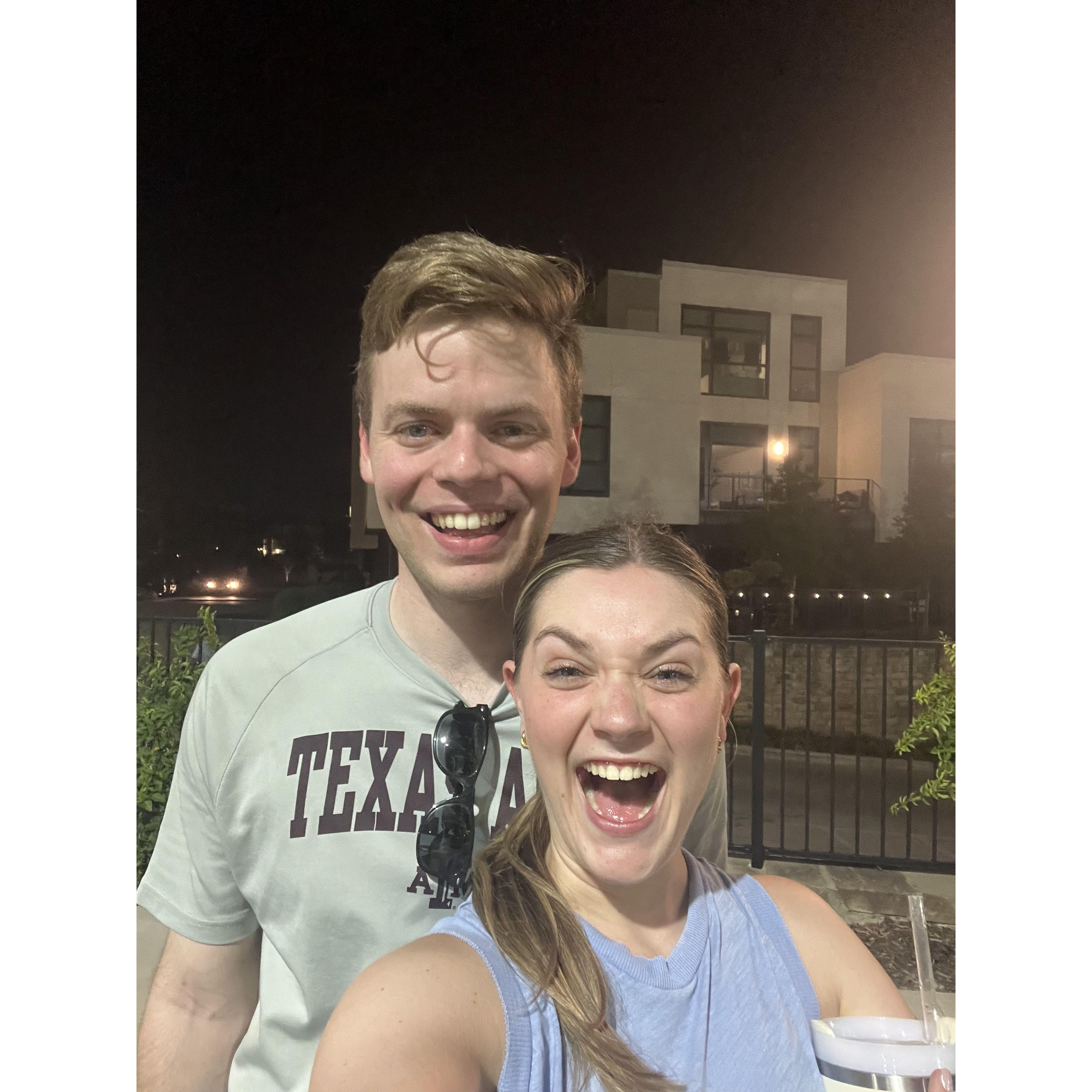 Price and Erin love playing pickleball together. This picture was taken after winning their rec league championship!