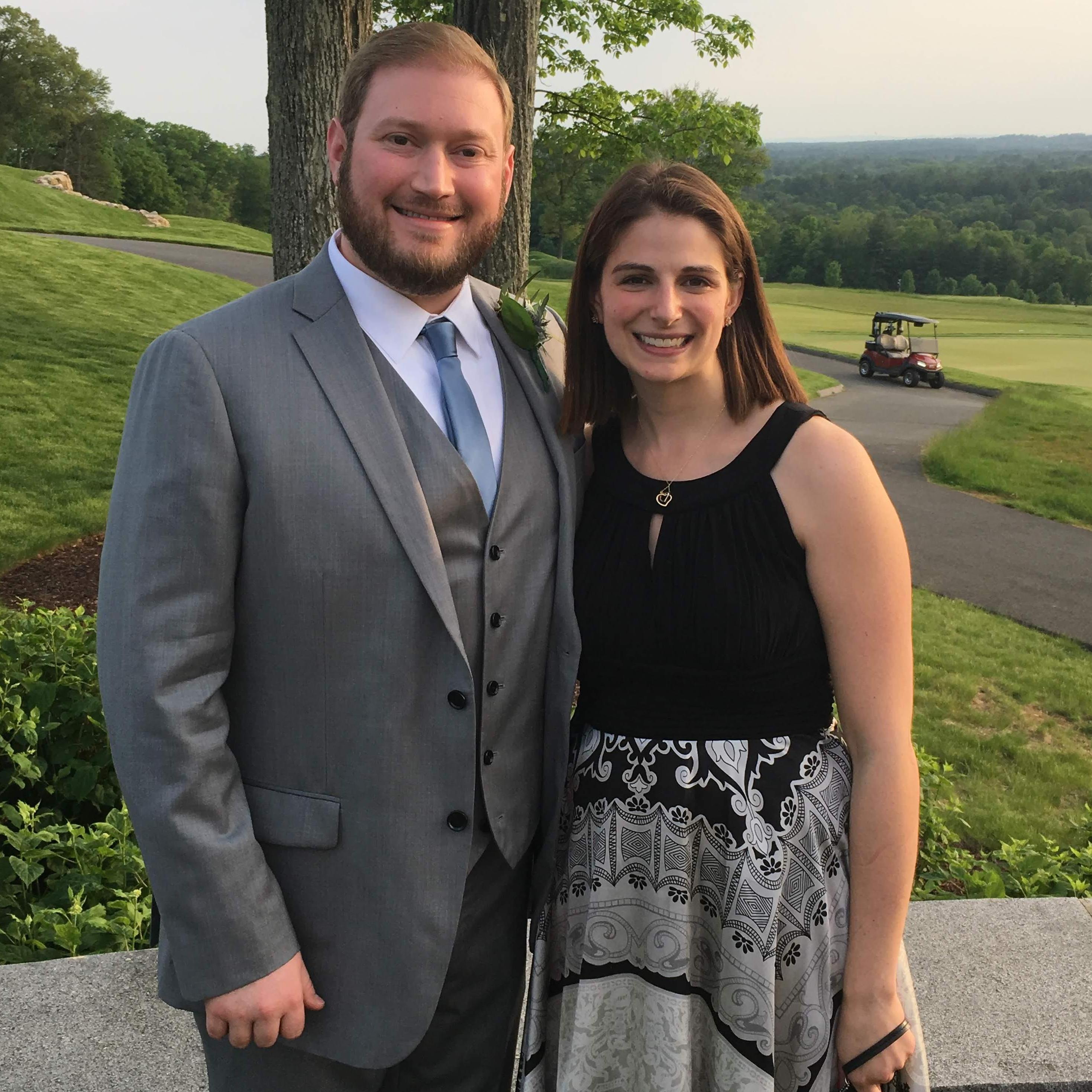 Sarah and Erich attending a friend's wedding