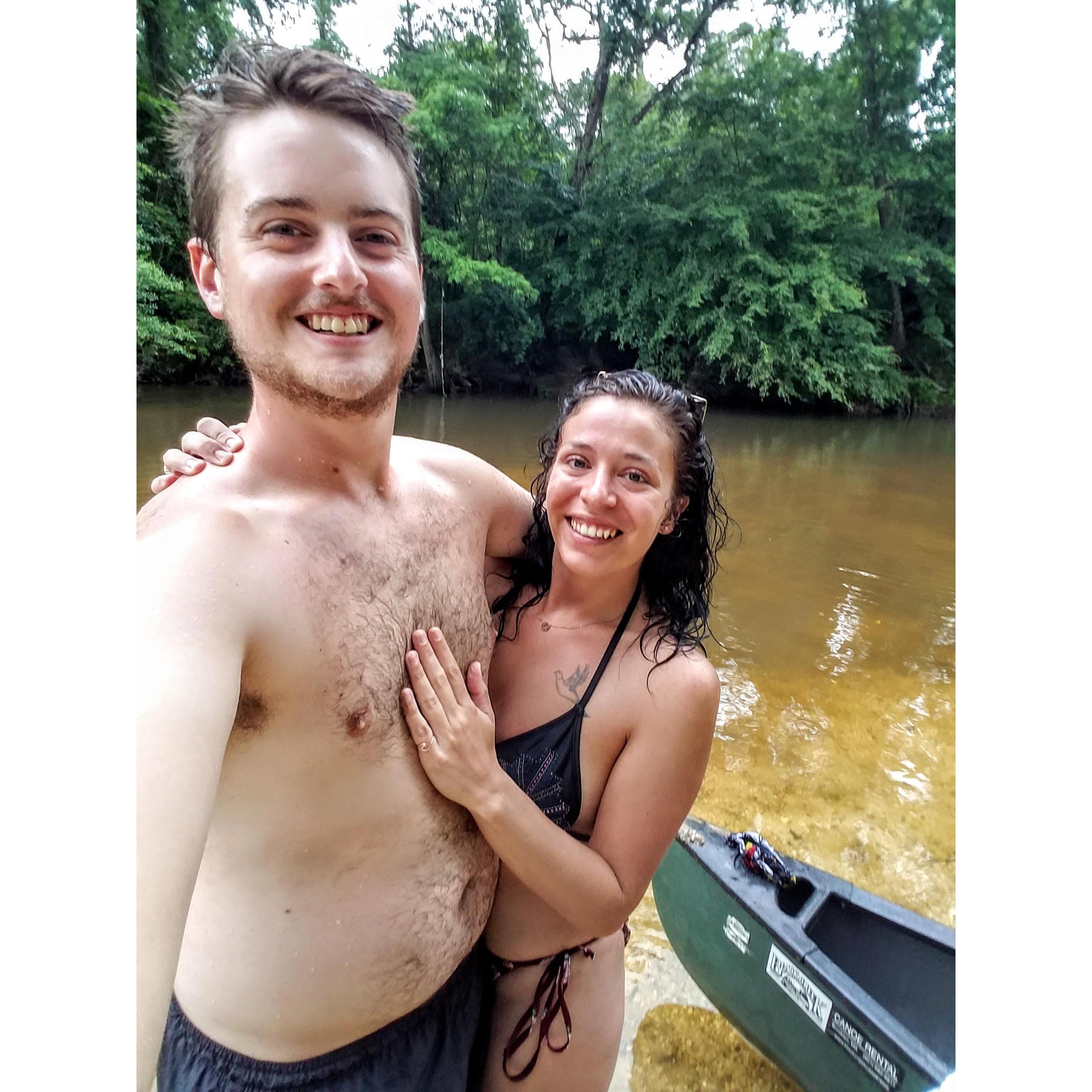 Our very first water trip-- canoeing in a squall