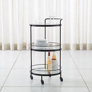 Noir Round Bar Cart