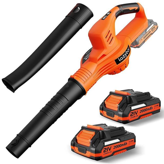 Leaf Blower Cordless with 2 Batteries and Charger, 150MPH Handheld Electric Cordless Leaf Blower with 2 Speed Mode, 2.0Ah Battery Powered Leaf Blowers for Lawn Care, Patio, Blowing Leaves, and Snow